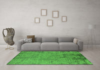 Machine Washable Oriental Green Industrial Rug, wshurb2568grn