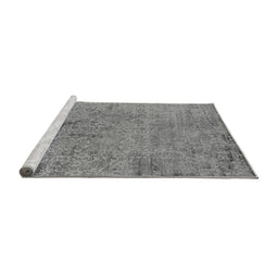 Sideview of Machine Washable Oriental Gray Industrial Rug, wshurb2568gry