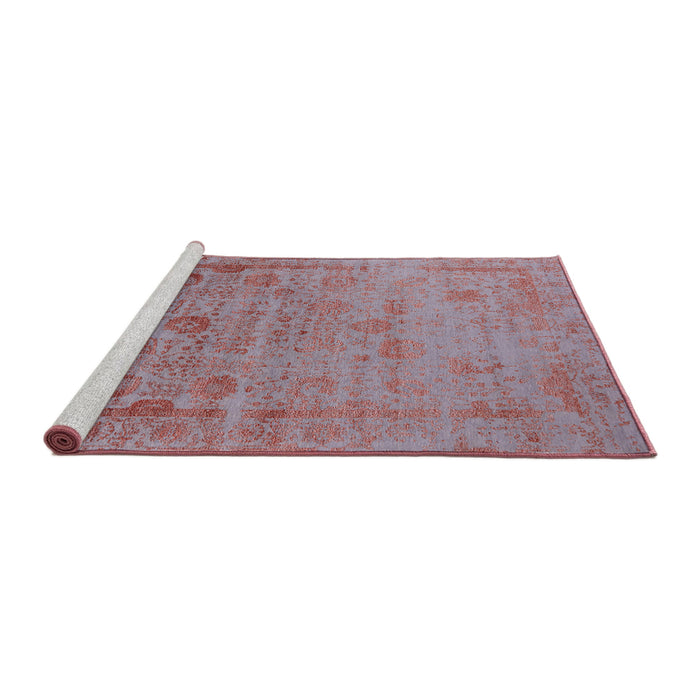 Sideview of Machine Washable Industrial Modern Red Rug, wshurb2569