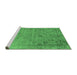 Sideview of Machine Washable Oriental Emerald Green Industrial Area Rugs, wshurb2569emgrn