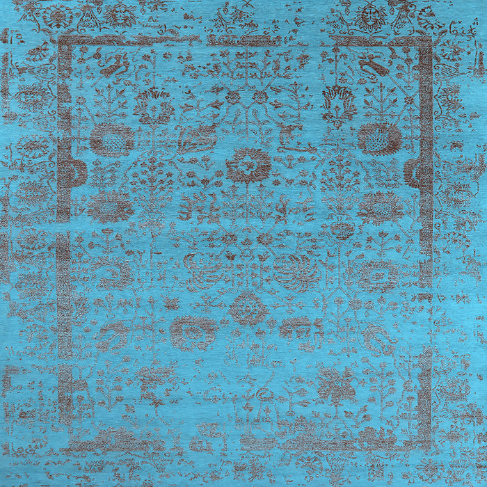 Square Oriental Light Blue Industrial Rug, urb2569lblu