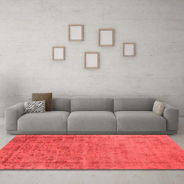 Industrial Red Washable Rugs