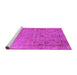 Sideview of Machine Washable Oriental Pink Industrial Rug, wshurb2569pnk