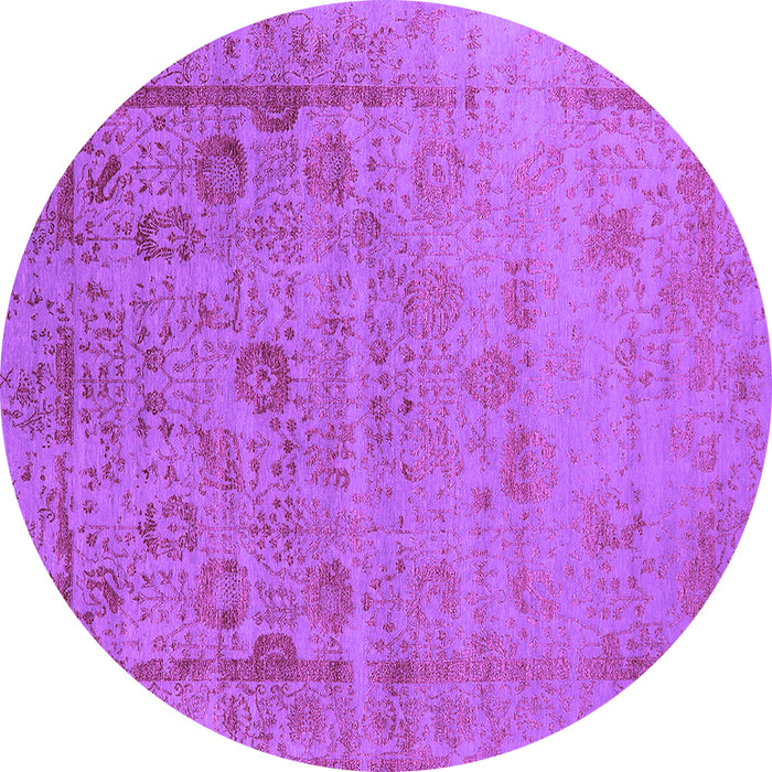 Round Oriental Purple Industrial Rug, urb2569pur