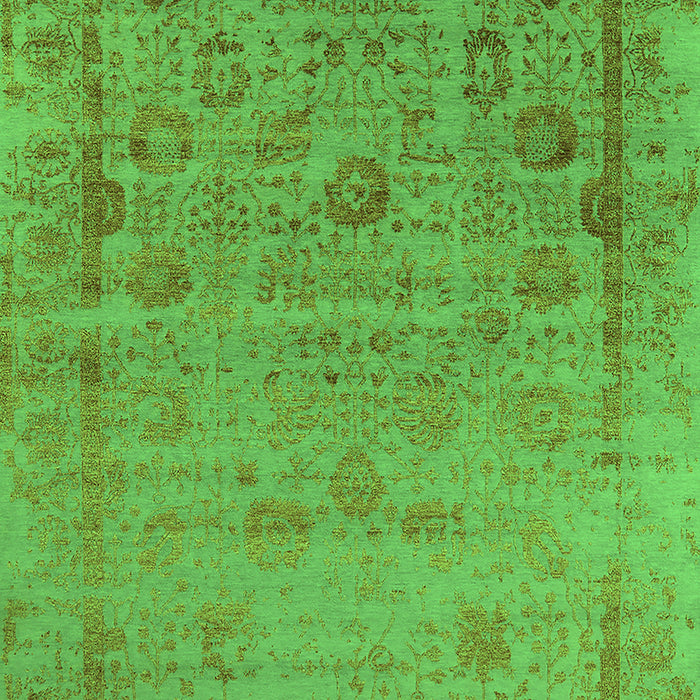 Machine Washable Oriental Green Industrial Area Rugs, wshurb2569grn