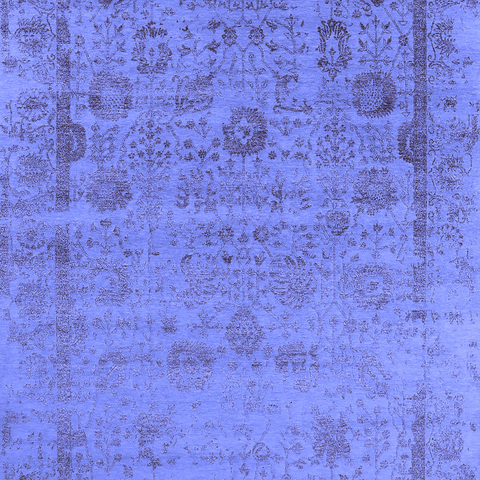 Machine Washable Oriental Blue Industrial Rug, wshurb2569blu