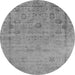 Round Oriental Gray Industrial Rug, urb2569gry