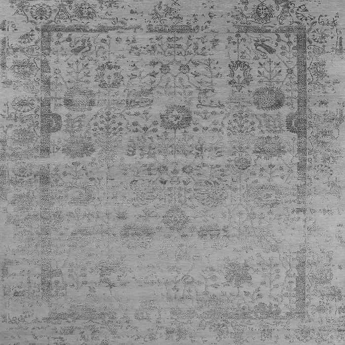Square Machine Washable Oriental Gray Industrial Rug, wshurb2569gry