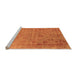 Sideview of Machine Washable Oriental Orange Industrial Area Rugs, wshurb2569org