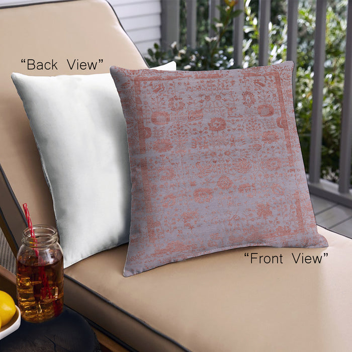 Front View of Mid-Century Modern Urban Square Red Throw Pillow, 18 inch by 18 inch, pwurb2569