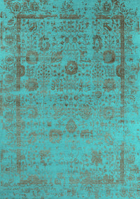 Oriental Turquoise Industrial Rug, urb2569turq