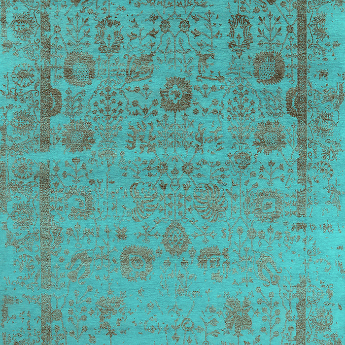 Oriental Turquoise Industrial Rug, urb2569turq