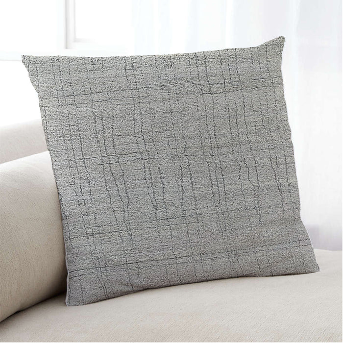Lifestyle Image of Mid-Century Modern Urban Square Gray Throw Pillow, 18 inch by 18 inch, pwurb256