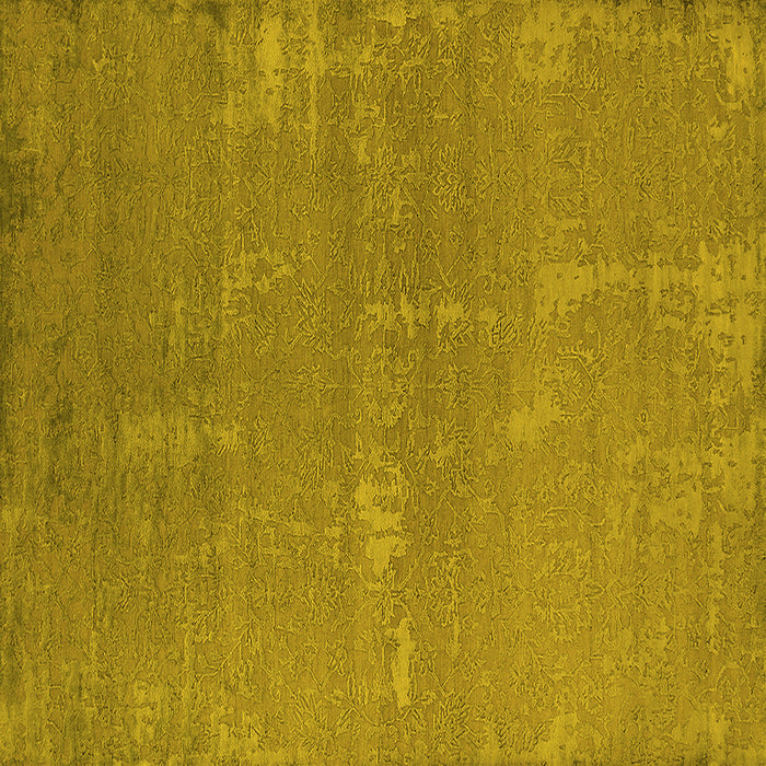 Square Machine Washable Oriental Yellow Industrial Rug, wshurb2570yw