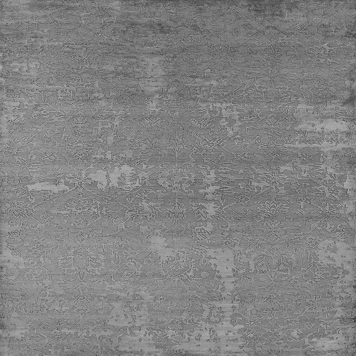 Square Machine Washable Oriental Gray Industrial Rug, wshurb2570gry
