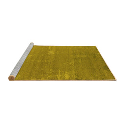 Sideview of Machine Washable Oriental Yellow Industrial Rug, wshurb2570yw