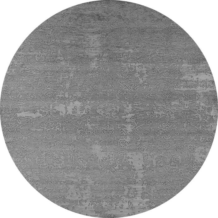 Round Oriental Gray Industrial Rug, urb2570gry