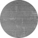 Round Oriental Gray Industrial Rug, urb2570gry