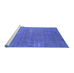 Sideview of Machine Washable Oriental Blue Industrial Rug, wshurb2570blu