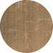 Round Oriental Brown Industrial Rug, urb2570brn