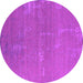 Round Machine Washable Oriental Pink Industrial Rug, wshurb2570pnk
