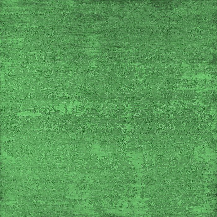 Square Oriental Emerald Green Industrial Rug, urb2570emgrn