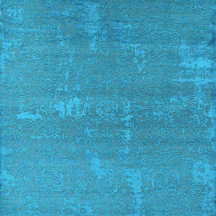 Machine Washable Oriental Light Blue Industrial Rug, wshurb2570lblu