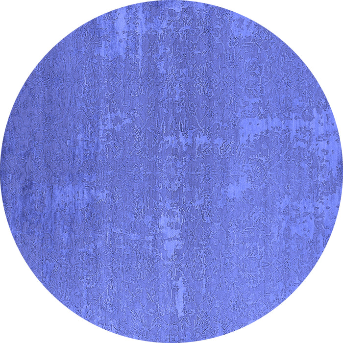 Round Oriental Blue Industrial Rug, urb2570blu