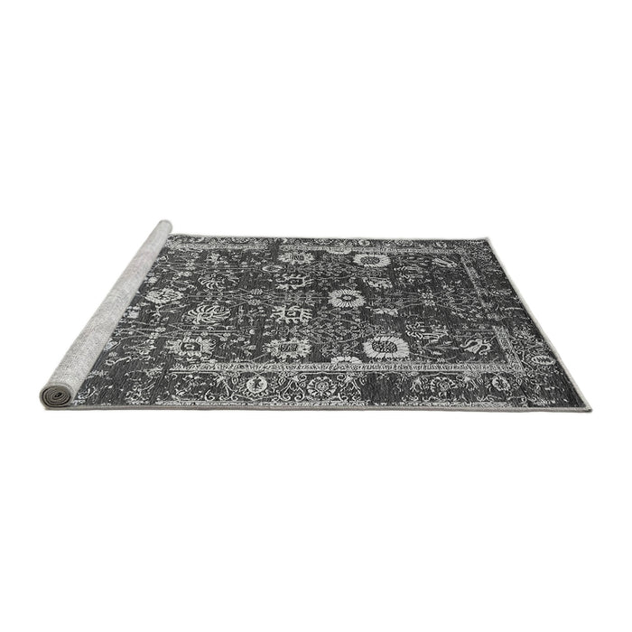 Sideview of Machine Washable Oriental Gray Industrial Rug, wshurb2571gry