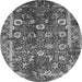 Round Oriental Gray Industrial Rug, urb2571gry