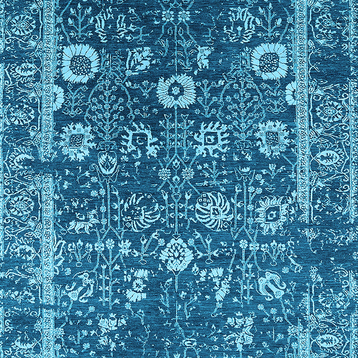 Machine Washable Oriental Light Blue Industrial Rug, wshurb2571lblu