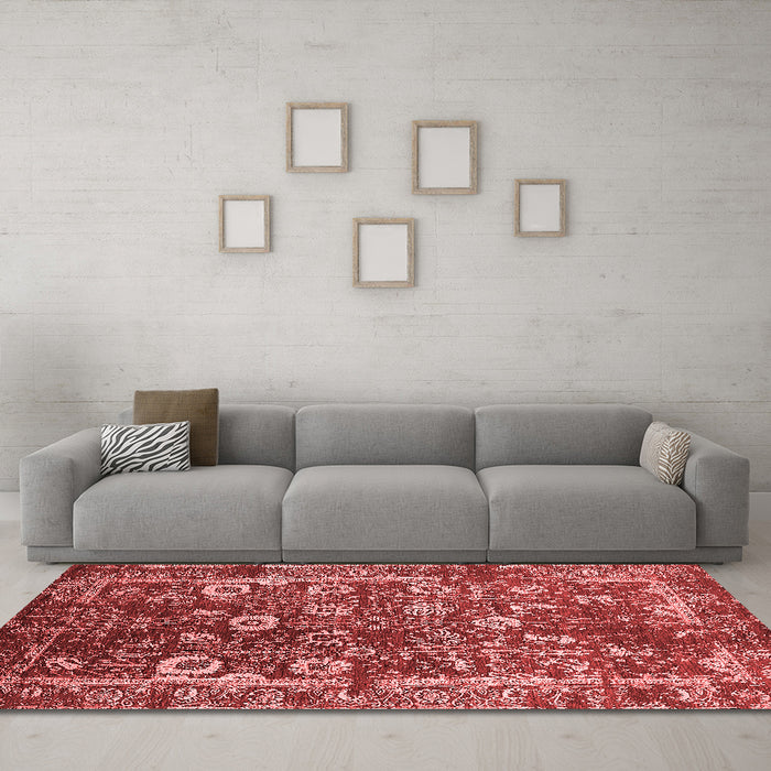 Industrial Red Washable Rugs