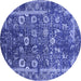 Round Oriental Blue Industrial Rug, urb2571blu