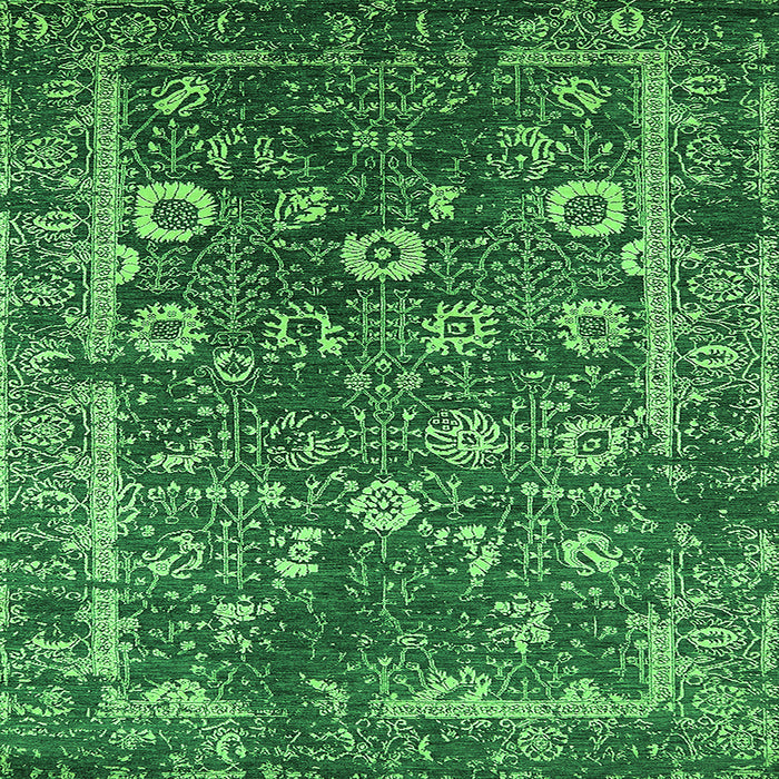 Square Oriental Green Industrial Rug, urb2571grn