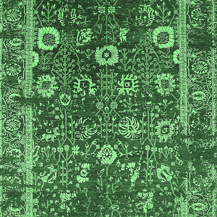 Machine Washable Oriental Emerald Green Industrial Area Rugs, wshurb2571emgrn