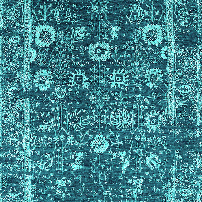 Machine Washable Oriental Turquoise Industrial Area Rugs, wshurb2571turq