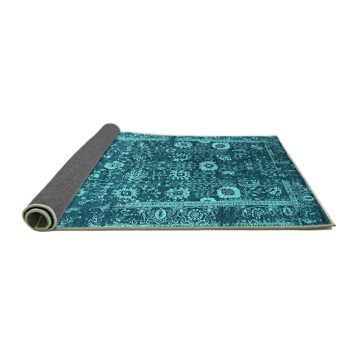 Sideview of Oriental Turquoise Industrial Rug, urb2571turq