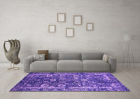 Machine Washable Oriental Purple Industrial Rug, wshurb2571pur