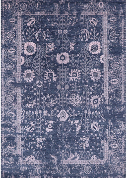 Mid-Century Modern Blue Oriental Rug, urb2571
