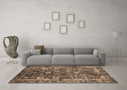 Machine Washable Oriental Brown Industrial Rug in a Living Room,, wshurb2571brn