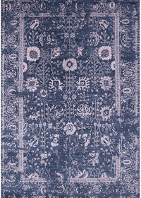 Machine Washable Industrial Modern Blue Rug, wshurb2571