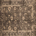 Square Machine Washable Oriental Brown Industrial Rug, wshurb2571brn