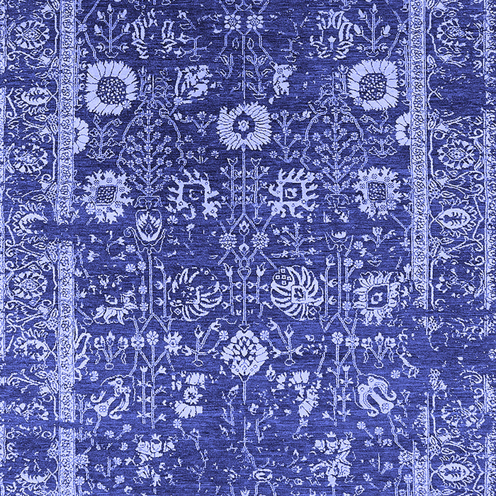 Machine Washable Oriental Blue Industrial Rug, wshurb2571blu