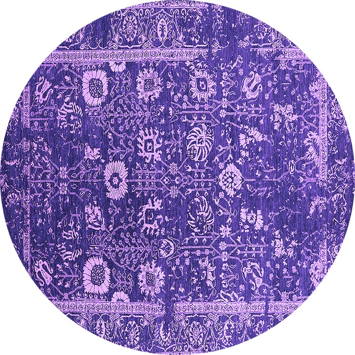 Round Oriental Purple Industrial Rug, urb2571pur