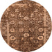 Round Oriental Orange Industrial Rug, urb2571org