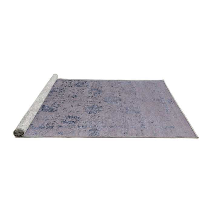 Sideview of Machine Washable Industrial Modern Slate Blue Grey Blue Rug, wshurb2572