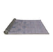 Sideview of Mid-Century Modern Slate Blue Grey Oriental Rug, urb2572