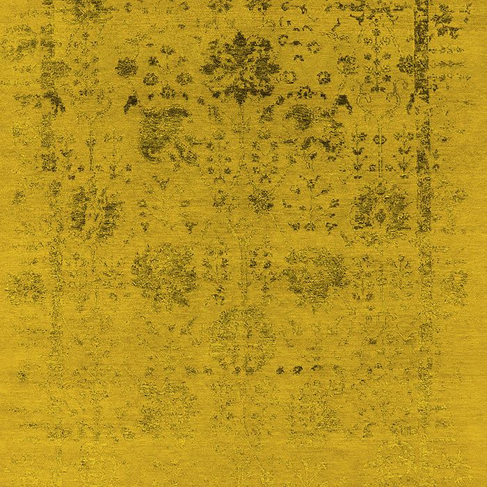 Machine Washable Oriental Yellow Industrial Rug, wshurb2572yw