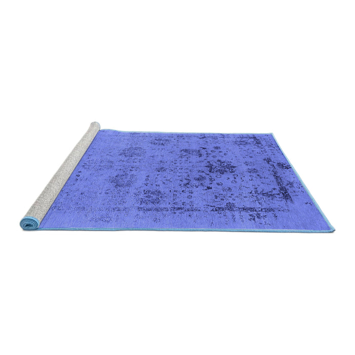 Sideview of Machine Washable Oriental Blue Industrial Rug, wshurb2572blu
