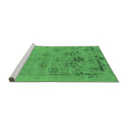 Sideview of Machine Washable Oriental Emerald Green Industrial Area Rugs, wshurb2572emgrn